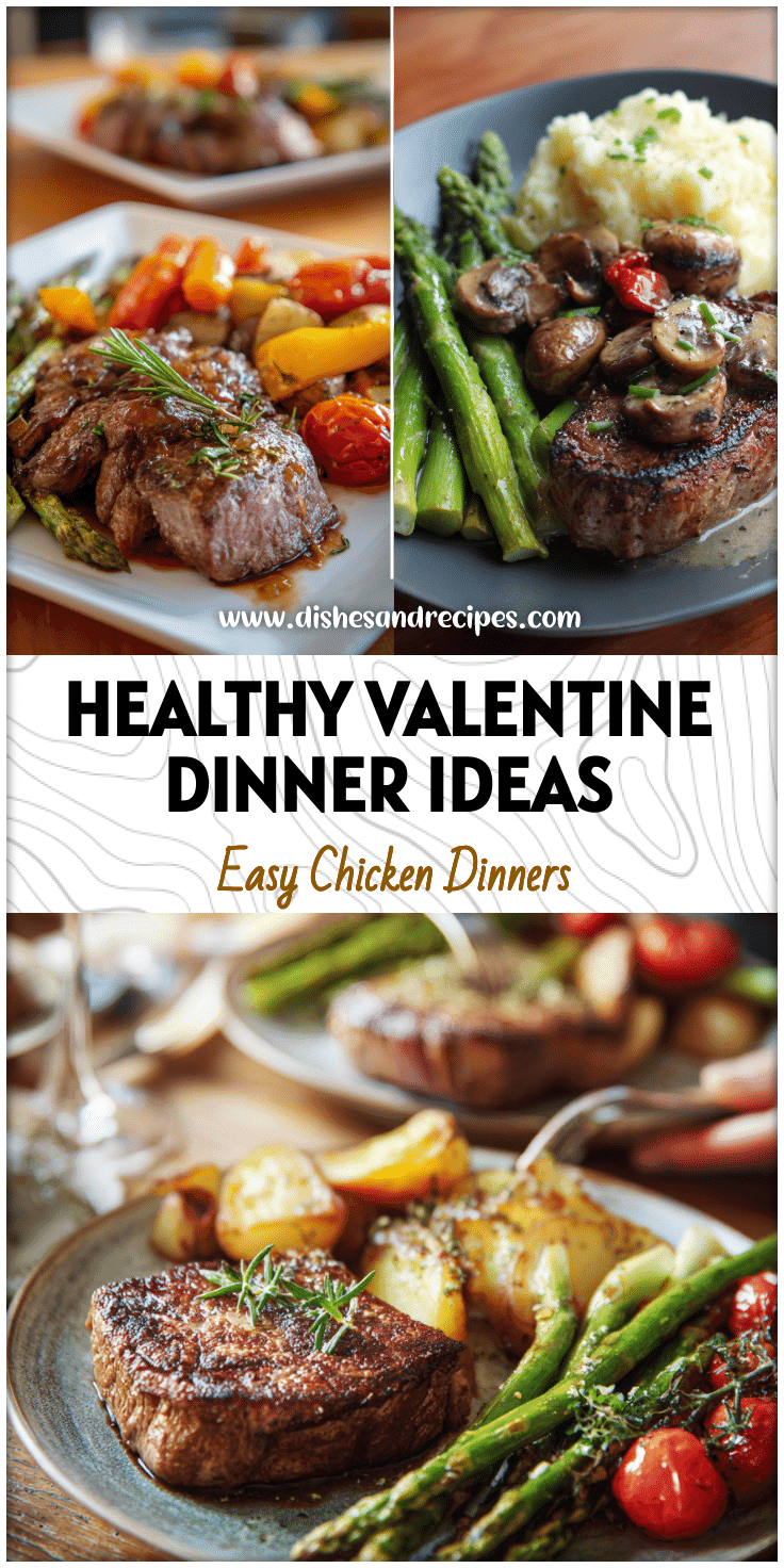 Romantic Valentine’s Day table setup with healthy Meat And Two Veg Dinners and Simple Suppers For Two.